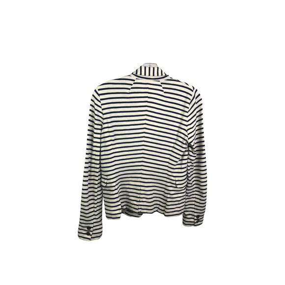 J. Crew Women's Maritime Blazer Blue White Cotton Striped Long Sleeve Sweater XS - Picture 3 of 16